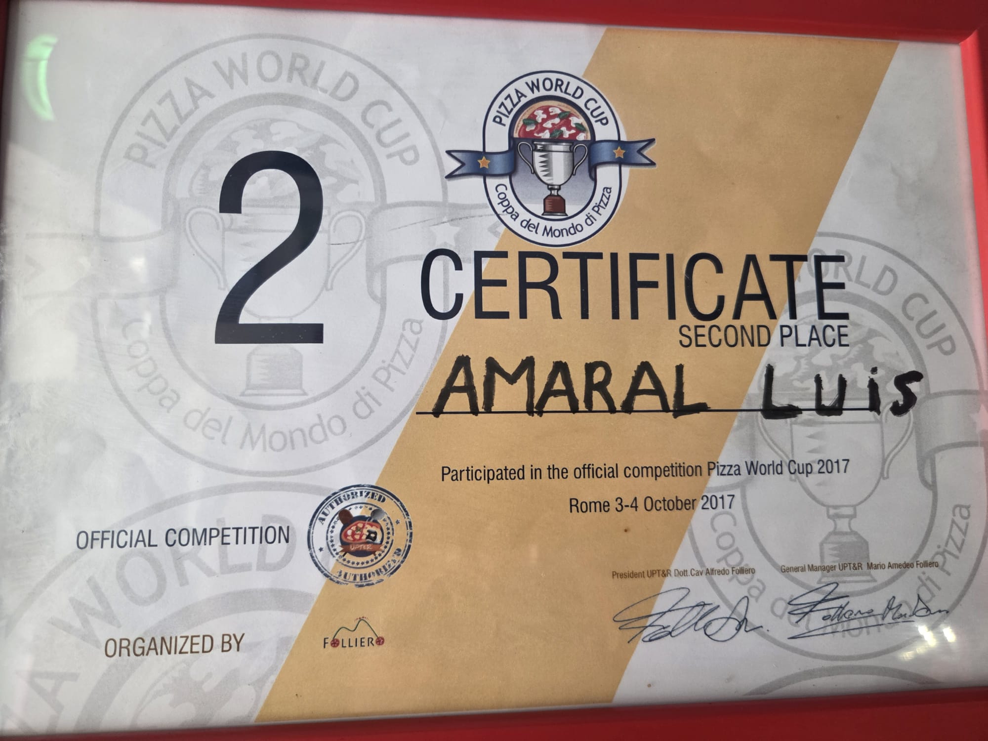 Segundo Lugar Pizza World Cup 2017